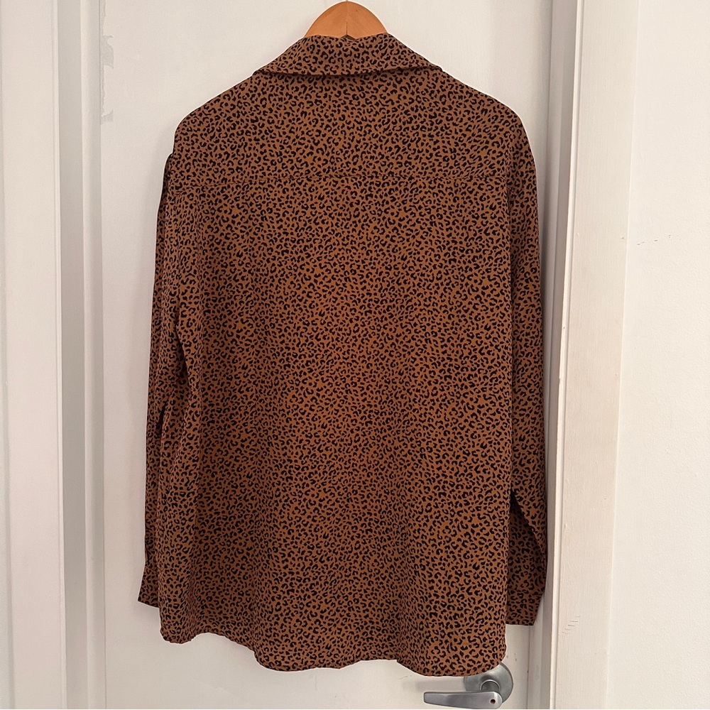 12th Tribe Leopard Print Collared Button Down Lon… - image 5